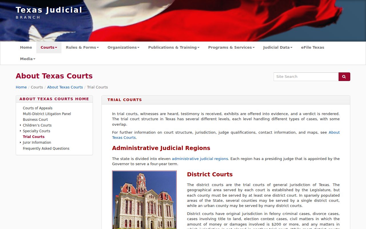 Texas trial court jurisdiction guide for Uvalde County criminal record types