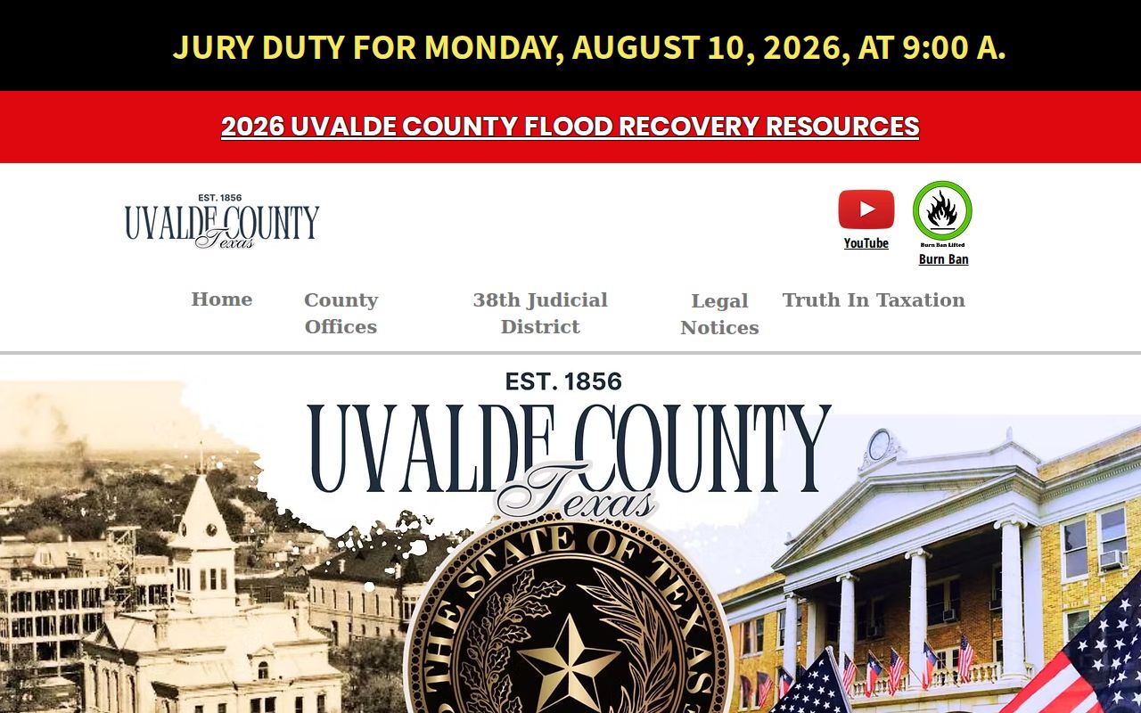 Official Uvalde County department directory used to locate criminal record custodians