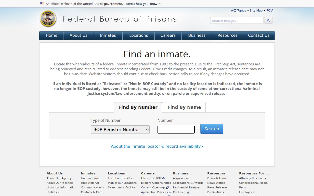 Uvalde County arrest record research using the federal inmate locator
