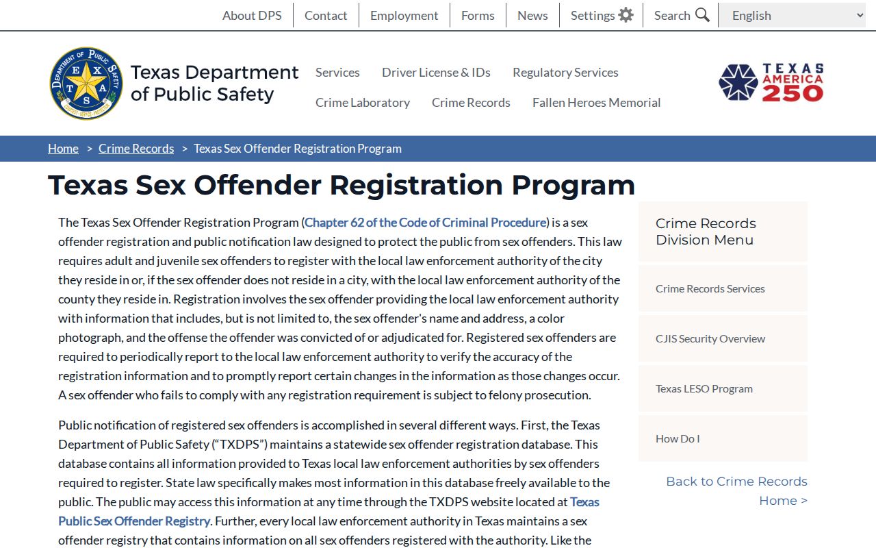 Uvalde County sex offender registration and community notification rules